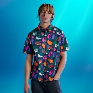 Disney The Little Mermaid Woven Shirt button up Live Action Film Hawaiian shirt